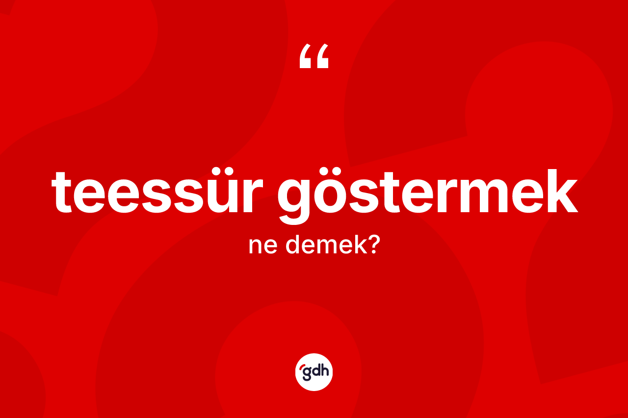 Teessür göstermek ne anlama gelir? Teessür göstermek sözünün sözlük anlamı nedir?