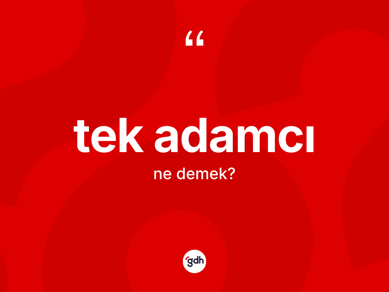 Tek adamcı kelimesinin sözlükteki tanımı nedir? Tek adamcı kelimesinin kaç farklı anlamı var?