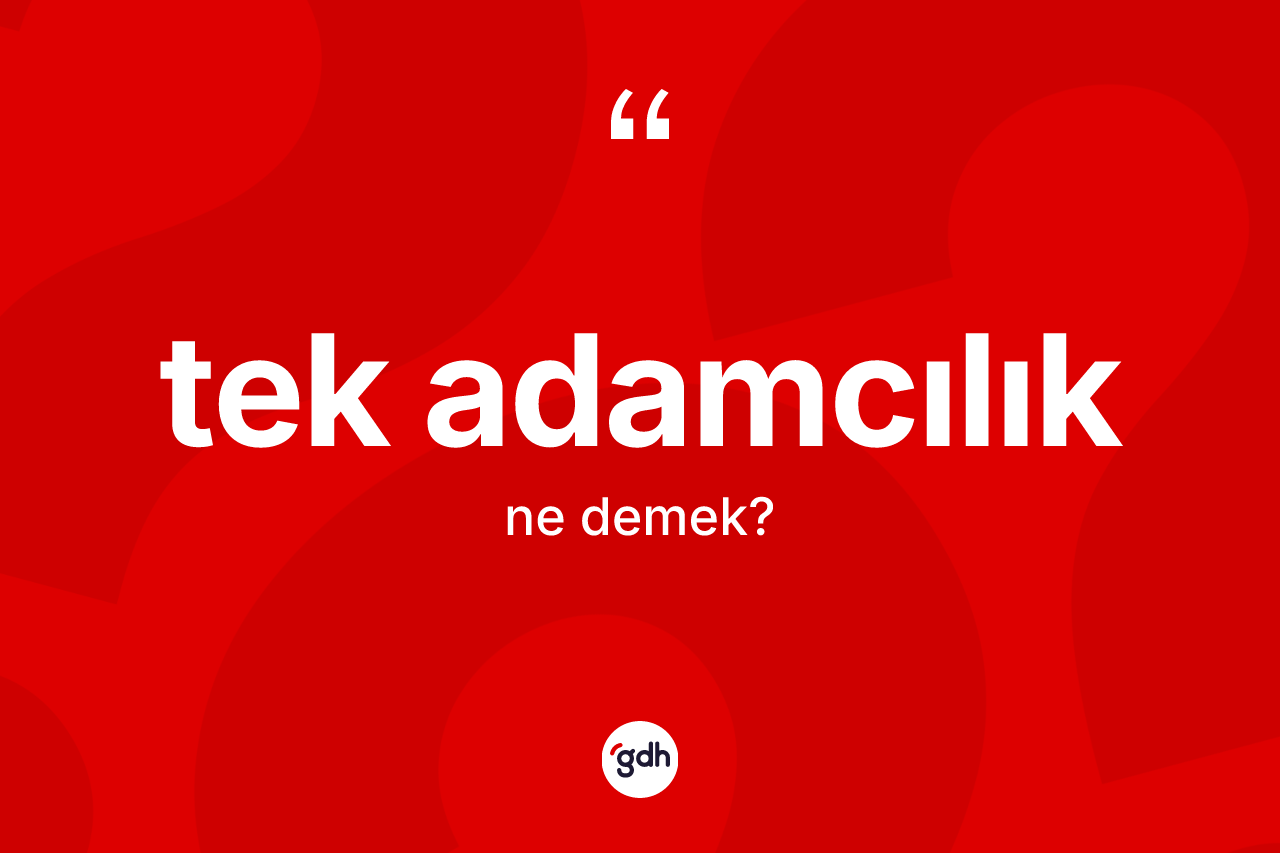 Tek adamcılık kelimesi nedir? Tek adamcılığın TDK'ya göre anlamı nedir?