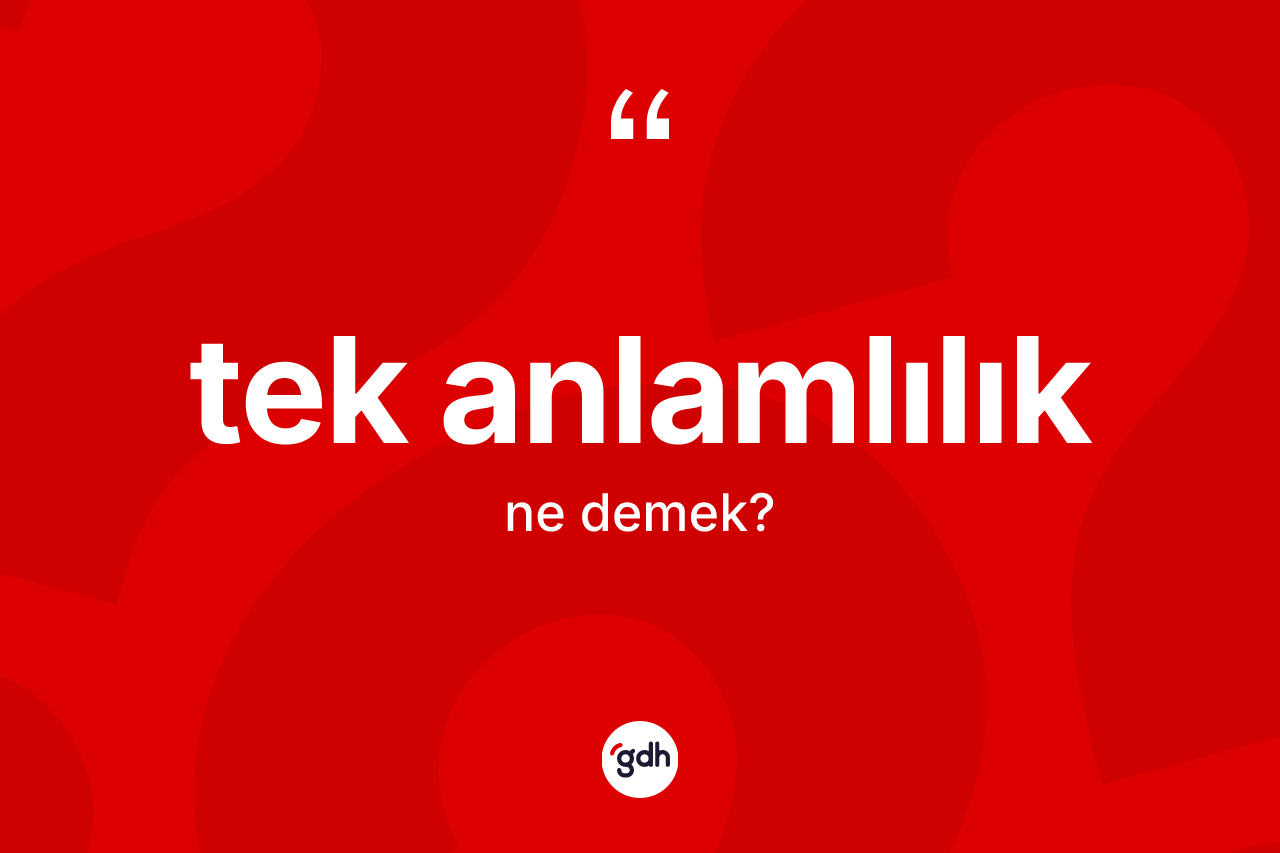 Tek anlamlılık kelimesinin sözlükteki tanımı nedir? Tek anlamlılık kelimesinin TDK'ya göre açıklaması nedir?