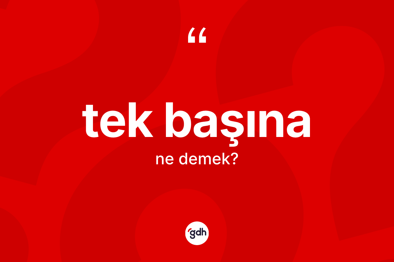 Tek başına kelimesi ne anlama gelir? Tek başınanın TDK'ya göre anlamı nedir?