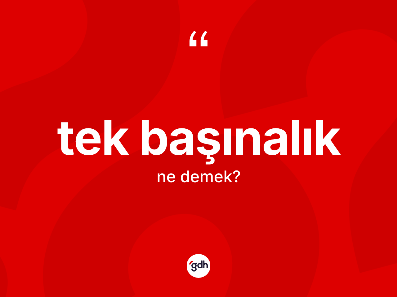 Tek başınalık kelimesinin anlamı nedir? Tek başınalığın kısaca tanımı nedir?