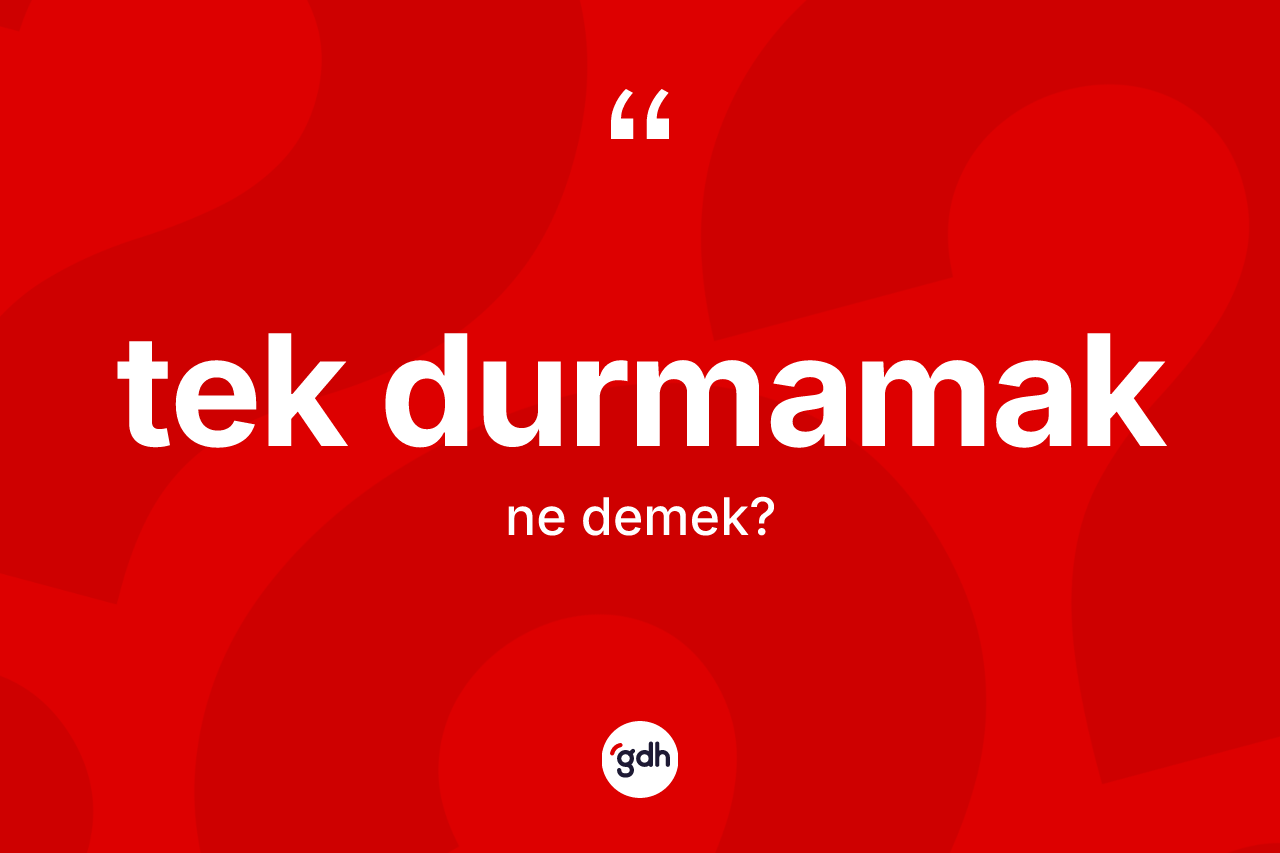 Tek durmamak ifadesi neyi anlatır? Tek durmamak sözünün sözlük anlamı nedir?