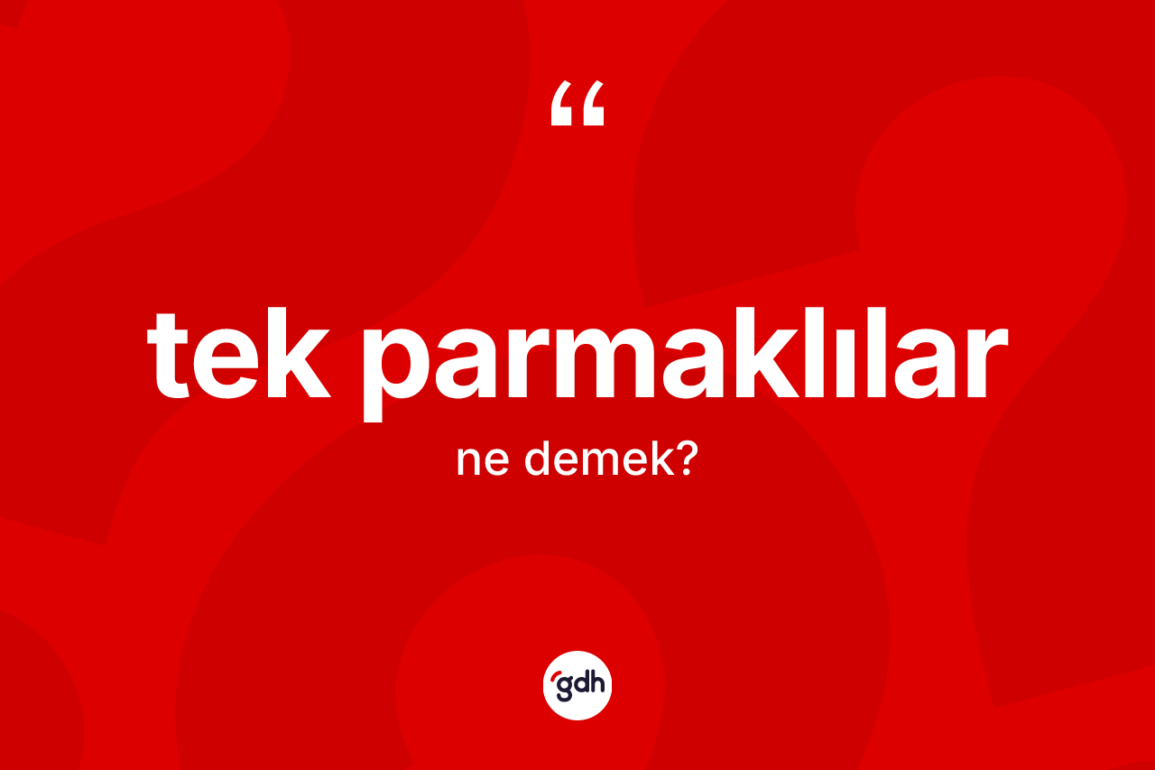 Tek parmaklılar kelimesinin sözlükteki tanımı nedir? Tek parmaklıların TDK'ya göre anlamı nedir?