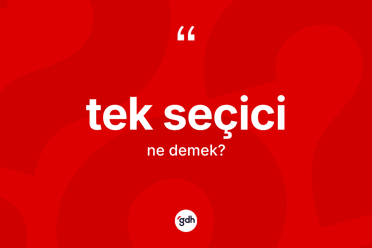 Tek seçici kelimesi nedir? Tek seçici kelimesinin TDK anlamı nedir?