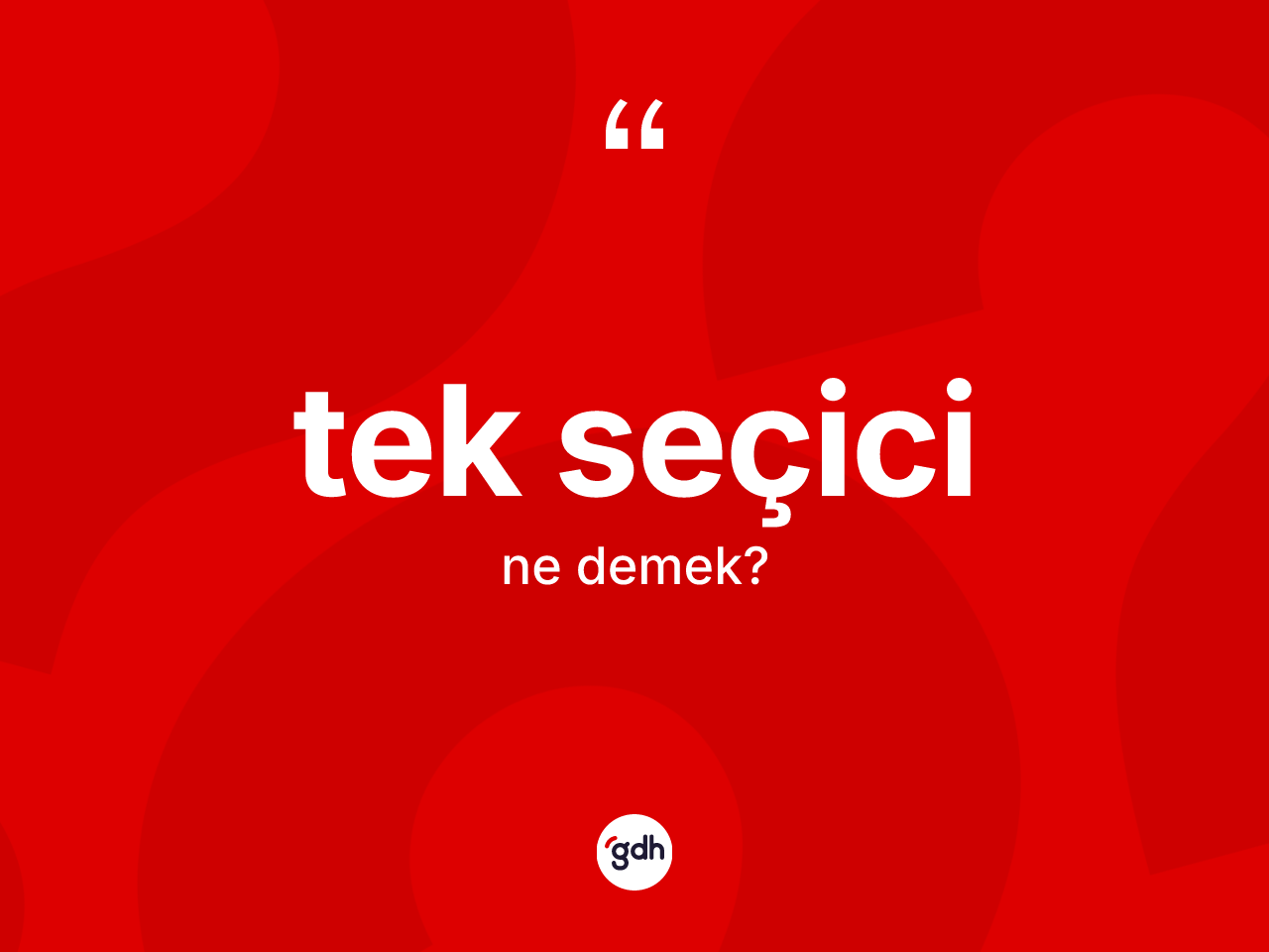 Tek seçici kelimesi nedir? Tek seçici kelimesinin TDK anlamı nedir?
