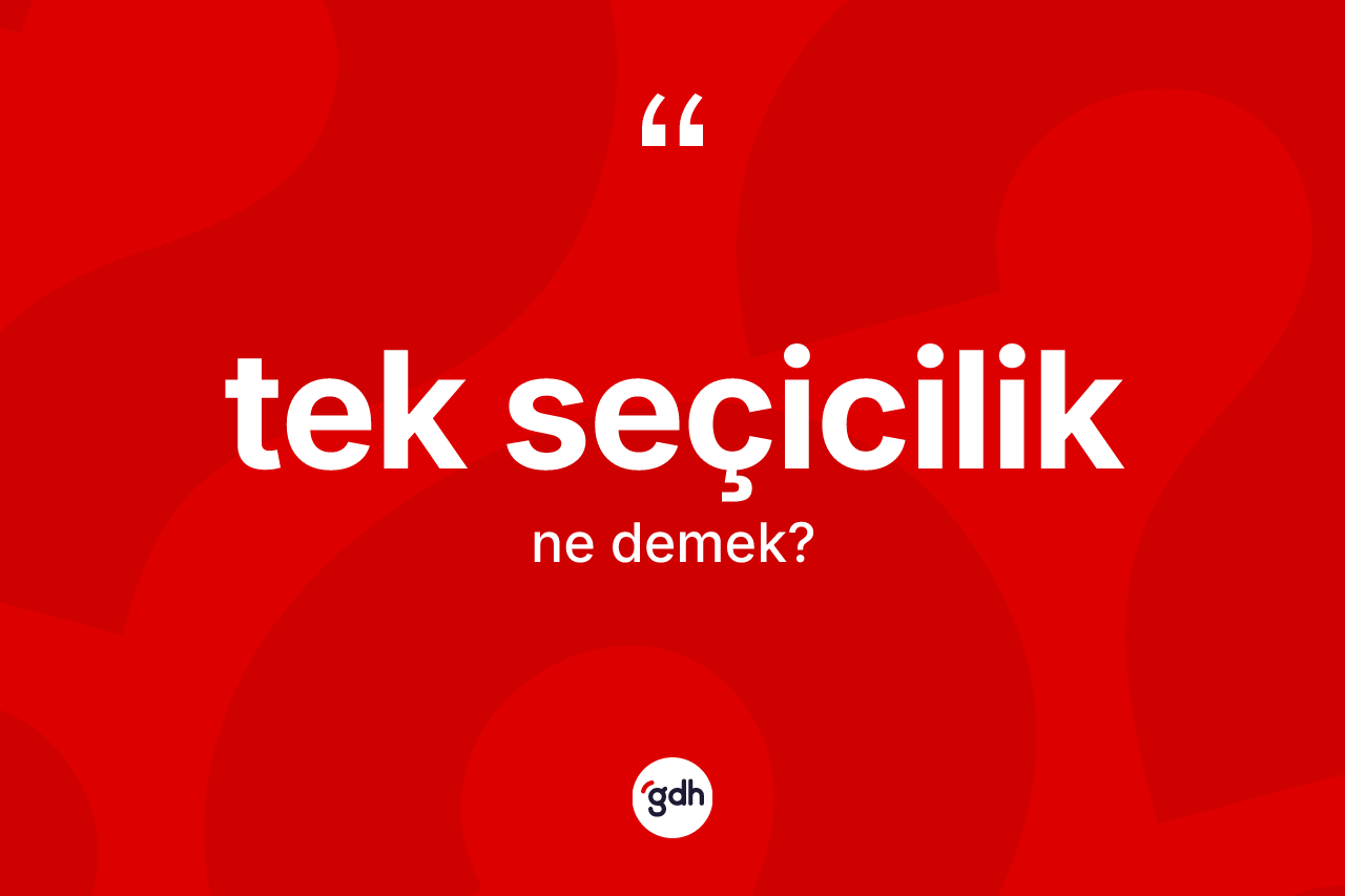 Tek seçicilik kelimesi ne demek? Tek seçiciliğin TDK'ya göre anlamı nedir?