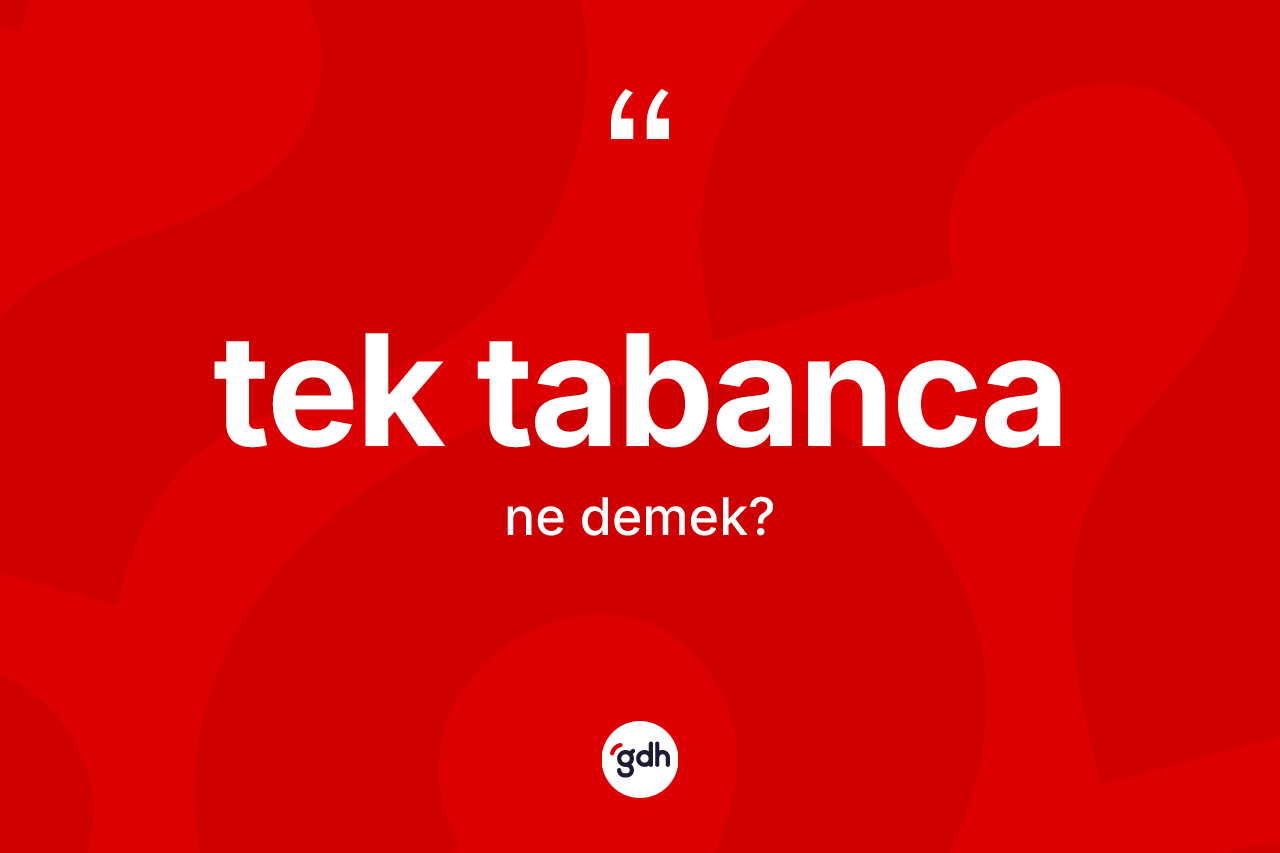 Tek tabanca kelimesinin anlamı nedir? Tek tabancanın TDK'ya göre anlamı nedir?