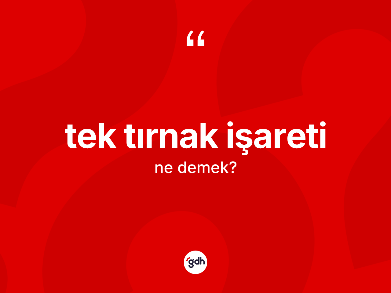 Tek tırnak işareti nedir? Tek tırnak işaretinin TDK'ya göre anlamı nedir?