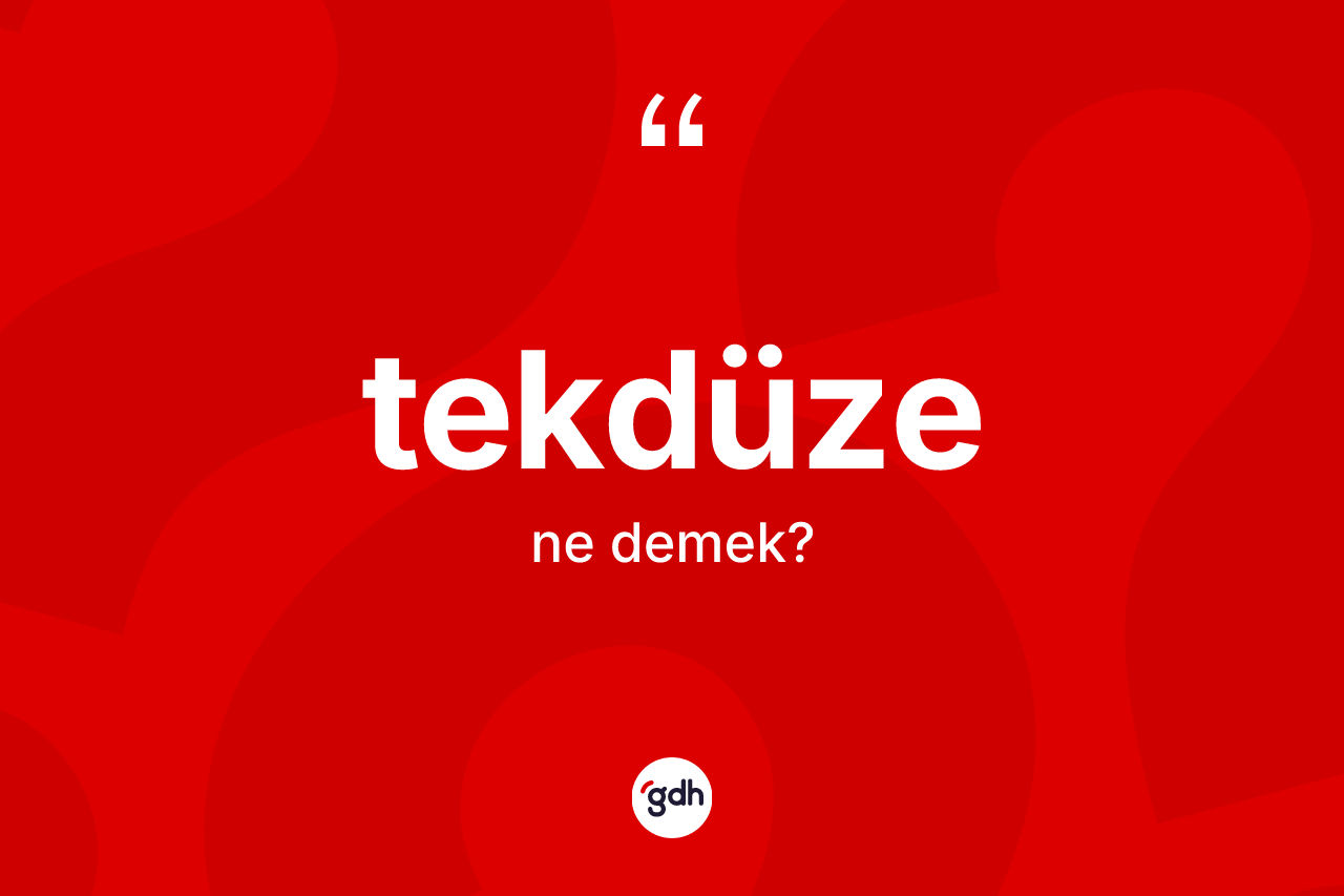 Tekdüze kelimesi ne anlama gelir? Tekdüzenin sözlükteki anlamı nedir?