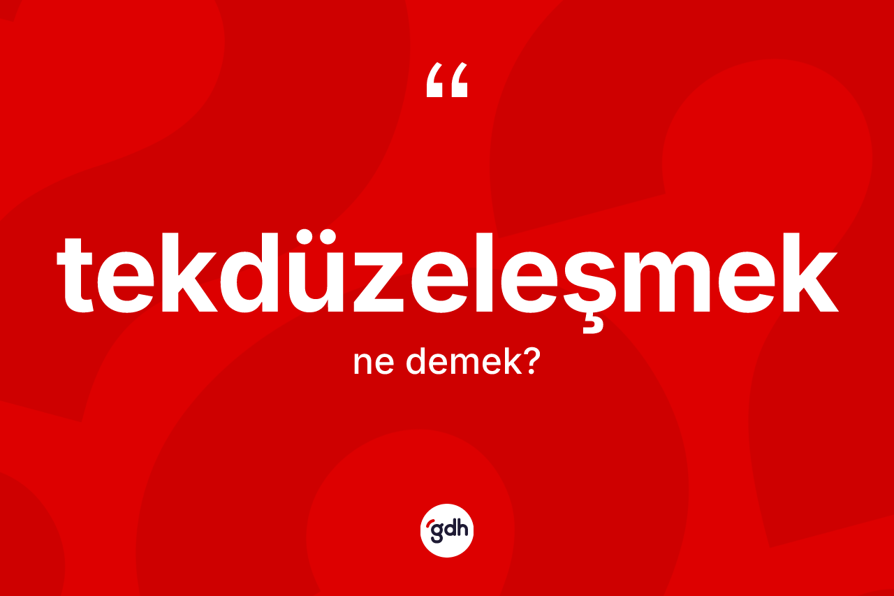 Tekdüzeleşmek kelimesinin tanımı nedir? Tekdüzeleşmeğin TDK'ya göre anlamı nedir?