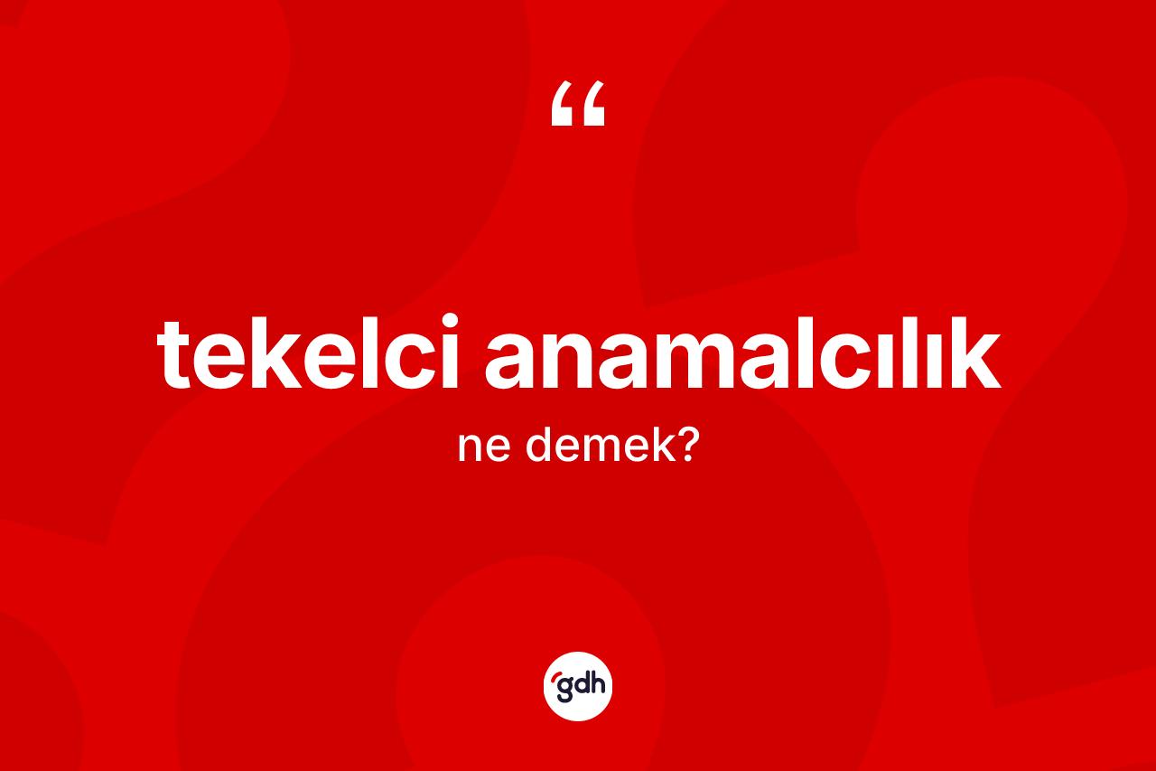 Tekelci anamalcılık nedir? Tekelci anamalcılık kelimesinin TDK anlamı nedir?
