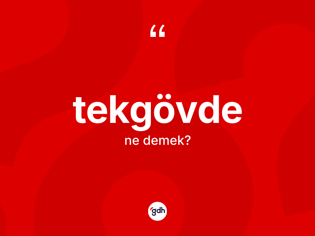 Tekgövde kelimesinin anlamı nedir? Tekgövdenin TDK'ya göre anlamı nedir?