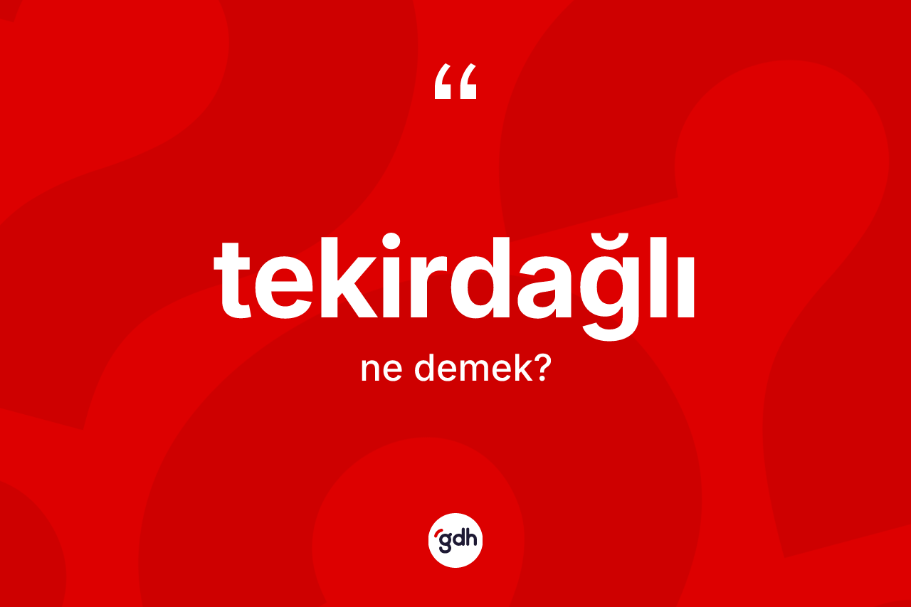 Tekirdağlı kelimesi ne demek? Tekirdağlı kelimesinin kaç farklı anlamı var?