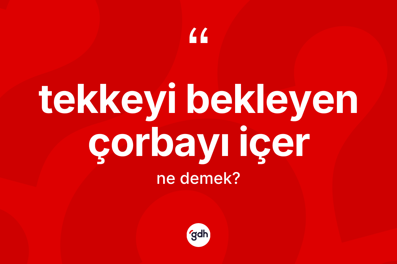 Tekkeyi bekleyen çorbayı içer ifadesinin tanımı nedir? Tekkeyi bekleyen çorbayı içer ifadesinin TDK'ya göre açıklaması nedir?
