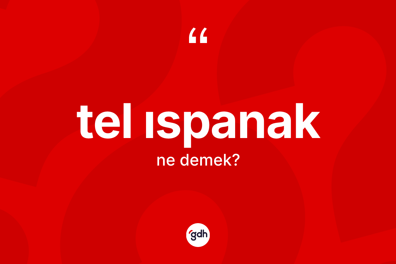 Tel ıspanak kelimesi ne anlama gelir? Tel ıspanak kelimesinin özellikleri nelerdir?
