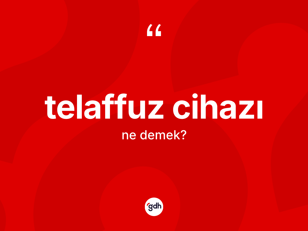 Telaffuz cihazı ne anlama gelir? Telaffuz cihazının TDK'ya göre anlamı nedir?