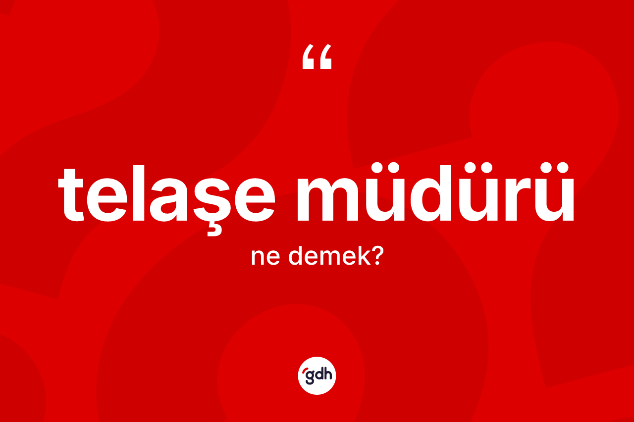 Telaşe müdürü kelimesinin sözlükteki tanımı nedir?