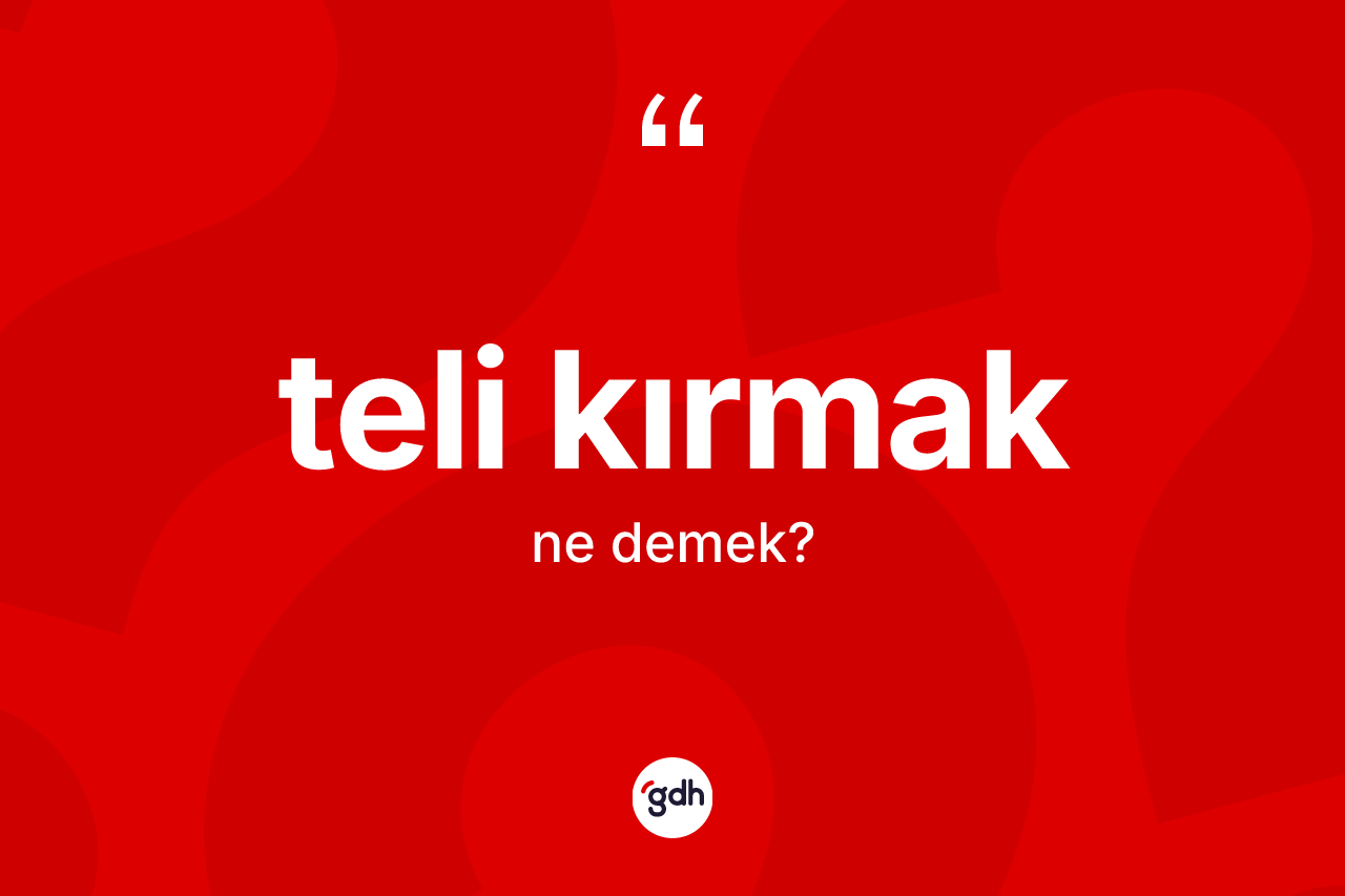 Teli kırmak ifadesinin anlamı nedir? Teli kırmak ifadesinin TDK'ya göre anlamı nedir?