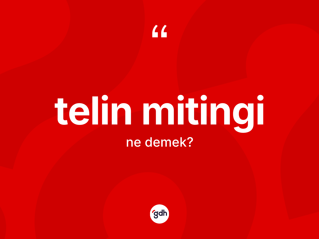 Telin mitingi ne anlama gelir? Telin mitinginin sözlükteki anlamı nedir?