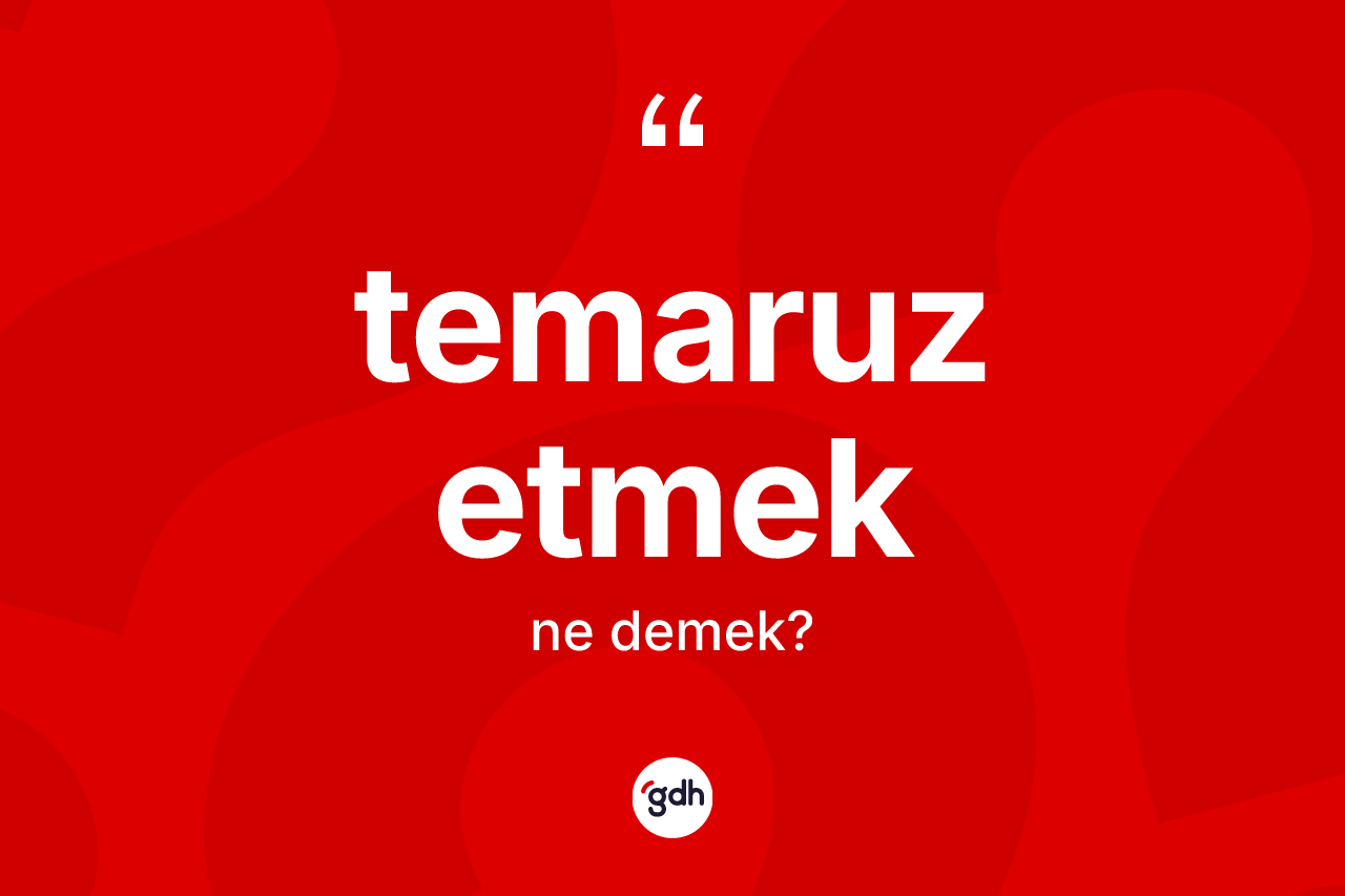 Temaruz etmek ifadesinin anlamı nedir? Temaruz etmek ifadesinin TDK'ya göre açıklaması nedir?