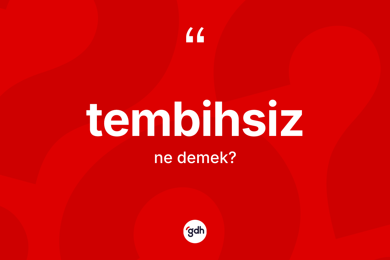 Tembihsiz ne demek? Tembihsizin TDK'ya göre anlamı nedir?