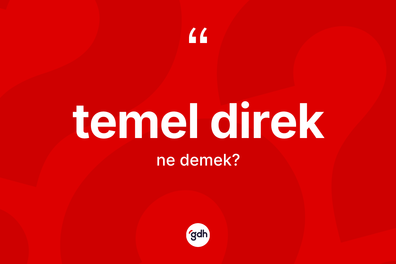 Temel direk kelimesinin sözlükteki tanımı nedir? Temel direk kelimesinin kaç farklı anlamı var?