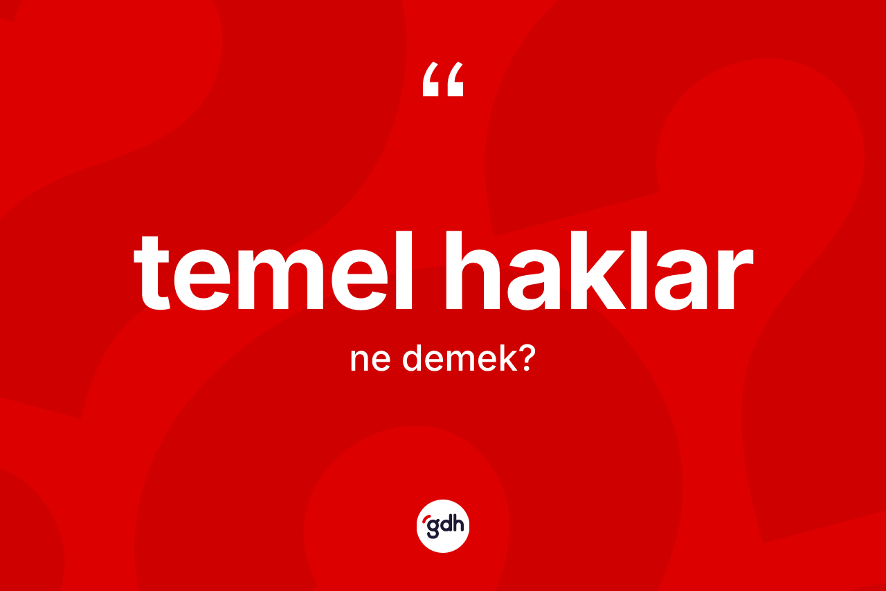 Temel haklar kelimesinin anlamı nedir? Temel haklar kelimesinin TDK anlamı nedir?