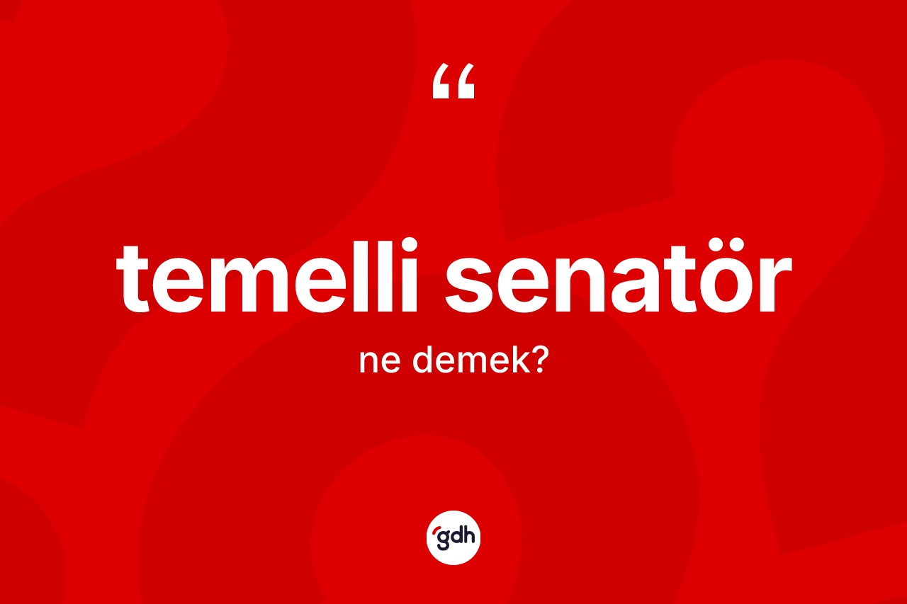 Temelli senatör kelimesinin tanımı nedir? Temelli senatörün TDK'ya göre anlamı nedir?