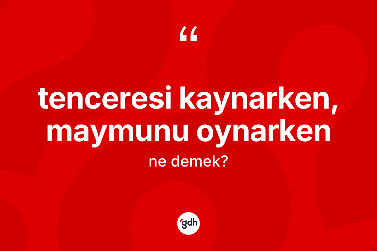Tenceresi kaynarken, maymunu oynarken ifadesinin sözlükteki anlamı nedir?