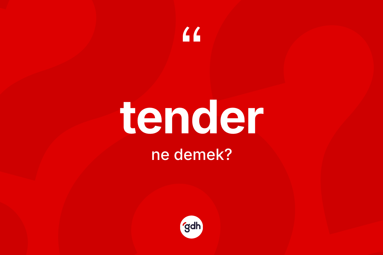 Tender kelimesi nedir? Tenderin sözlükteki anlamı nedir?