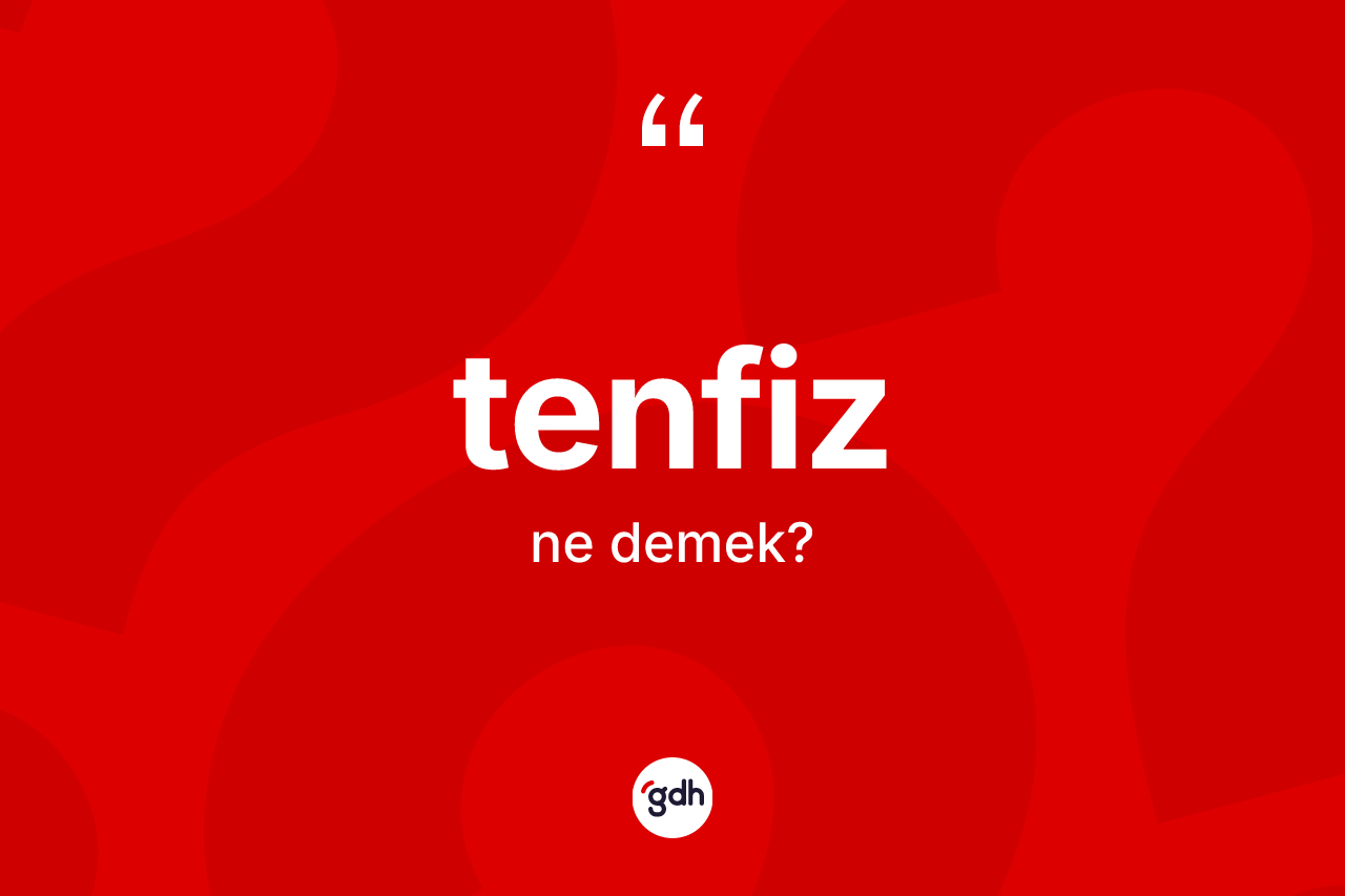 Tenfiz nedir? Tenfiz kelimesinin TDK anlamı nedir?