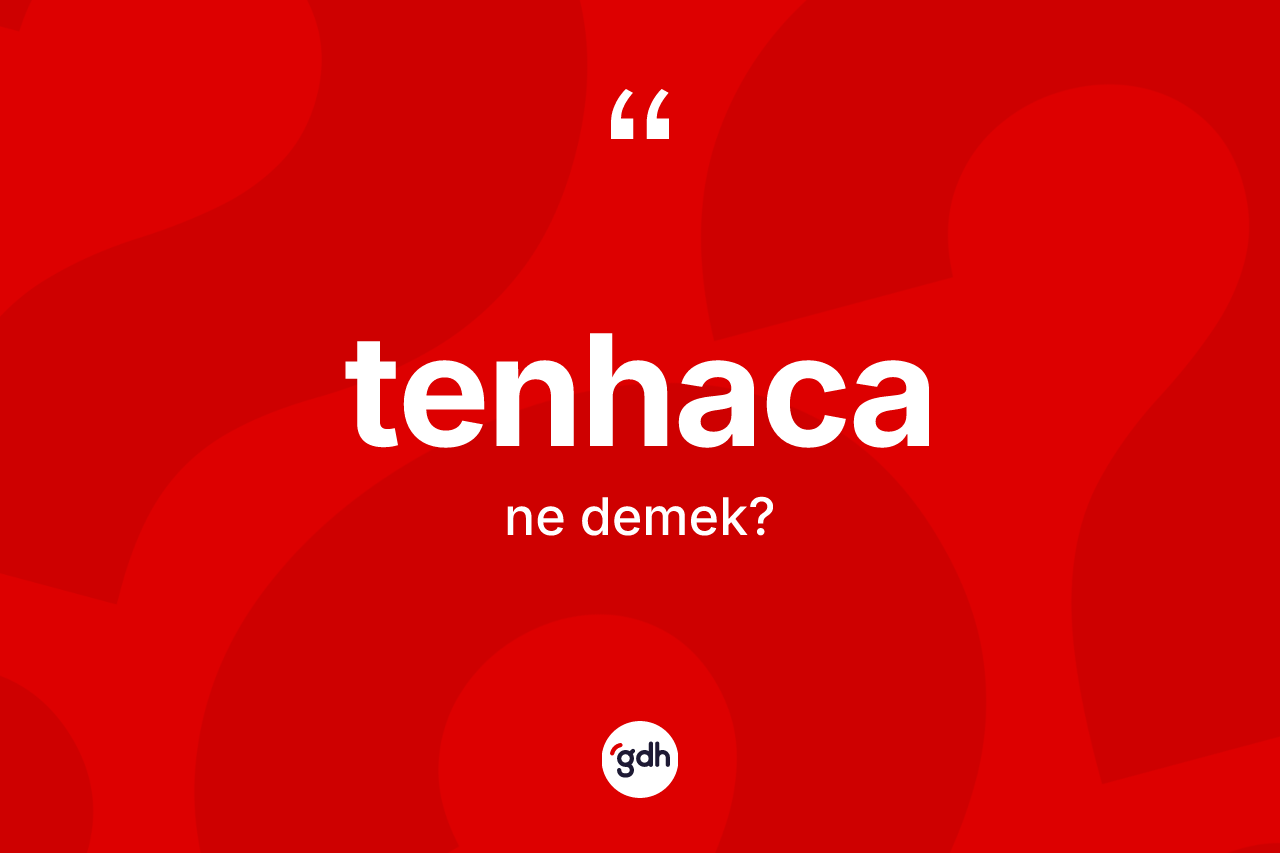 Tenhaca kelimesinin sözlükteki tanımı nedir? Tenhacanın sözlükteki anlamı nedir?