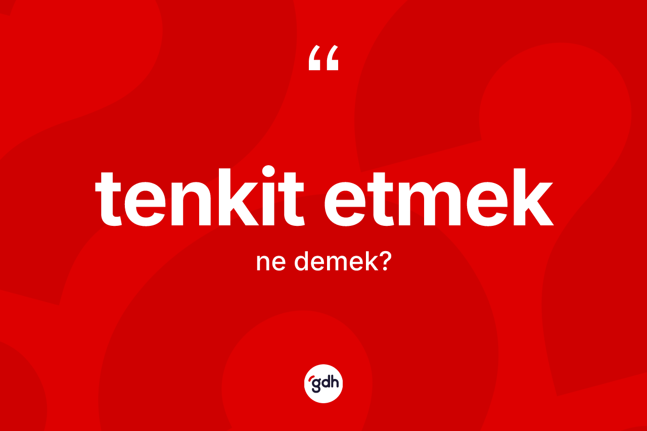 Tenkit etmek ifadesinin tanımı nedir?