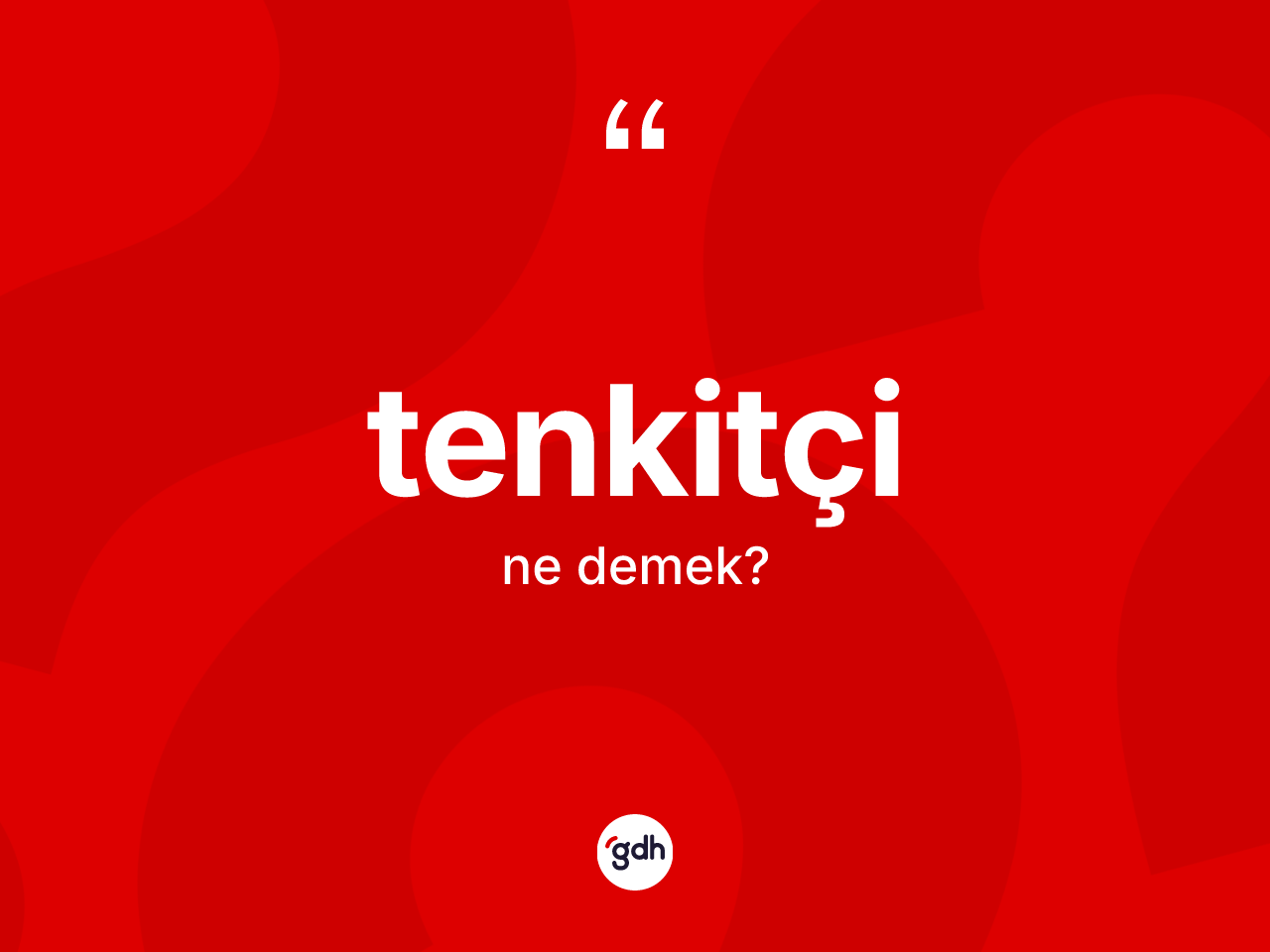 Tenkitçi kelimesinin tanımı nedir? Tenkitçinin TDK'ya göre anlamı nedir?