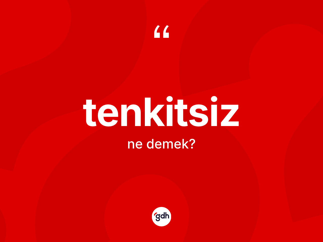 Tenkitsiz kelimesi ne demek? Tenkitsiz kelimesinin özellikleri nelerdir?