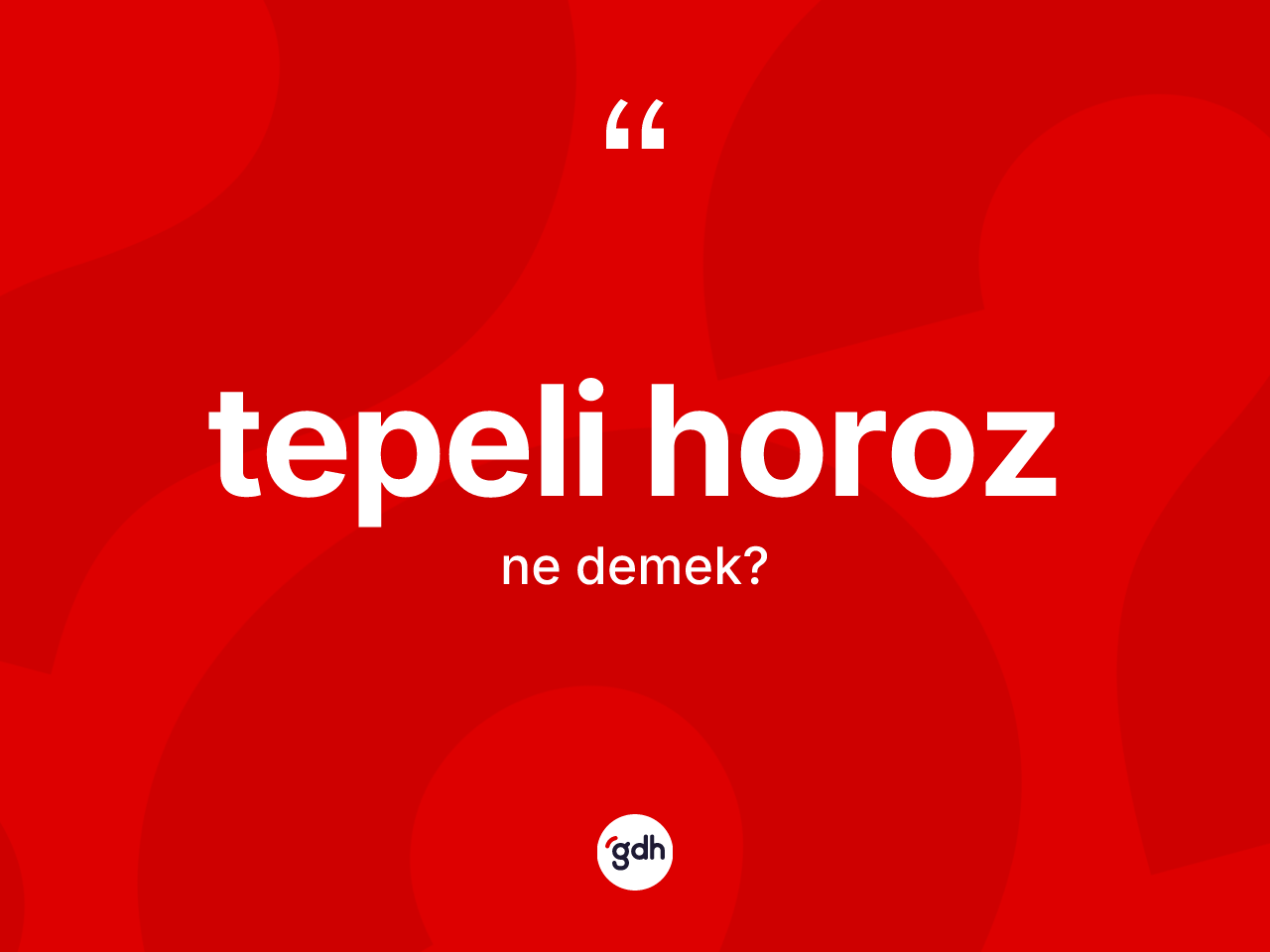 Tepeli horoz kelimesinin anlamı nedir? Tepeli horoz kelimesinin kaç farklı anlamı var?