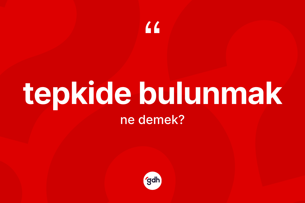 Tepkide bulunmak deyiminin açıklaması nedir?
