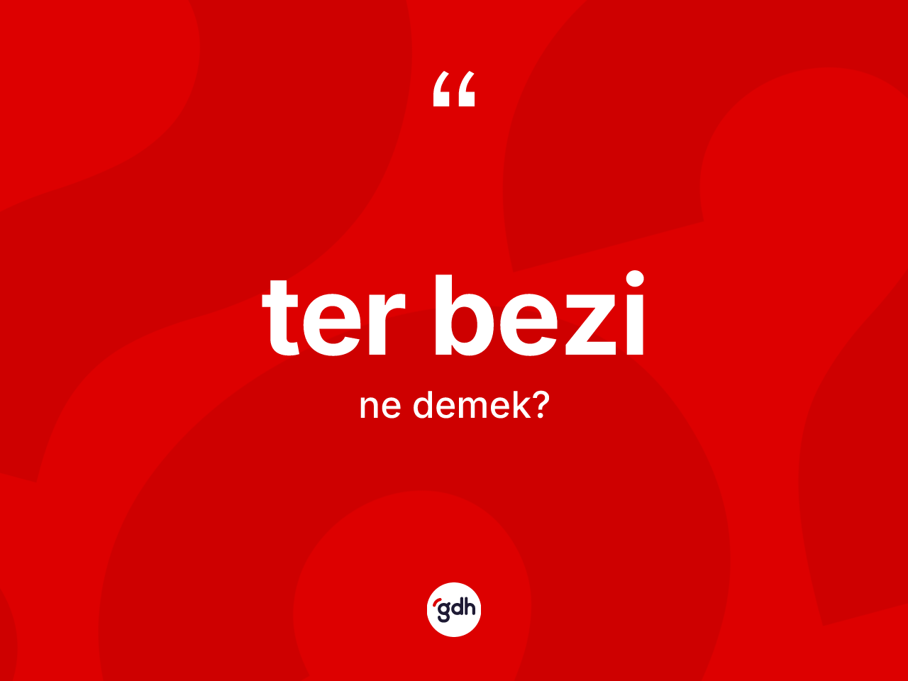 Ter bezi nedir? Ter bezinin sözlükteki anlamı nedir?