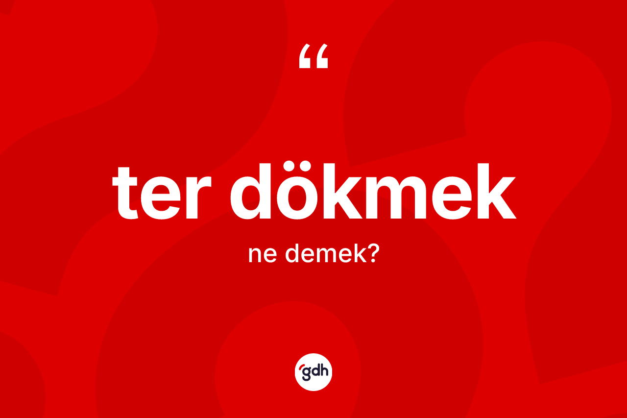 Ter dökmek ifadesinin tanımı nedir? Ter dökmek ifadesinin sözlük anlamı nedir?