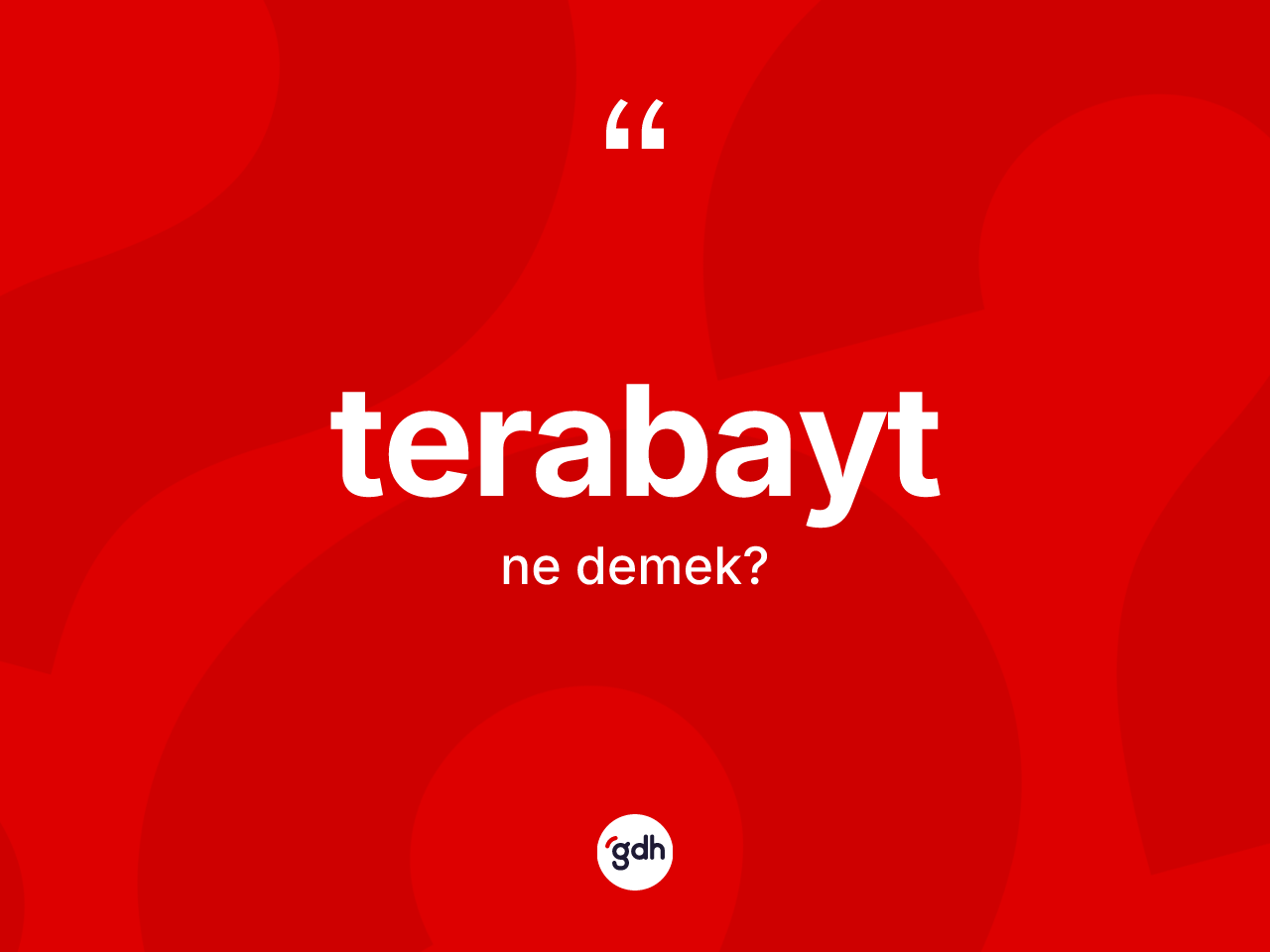 Terabayt nedir? Terabayt kelimesinin TDK'ya göre açıklaması nedir?