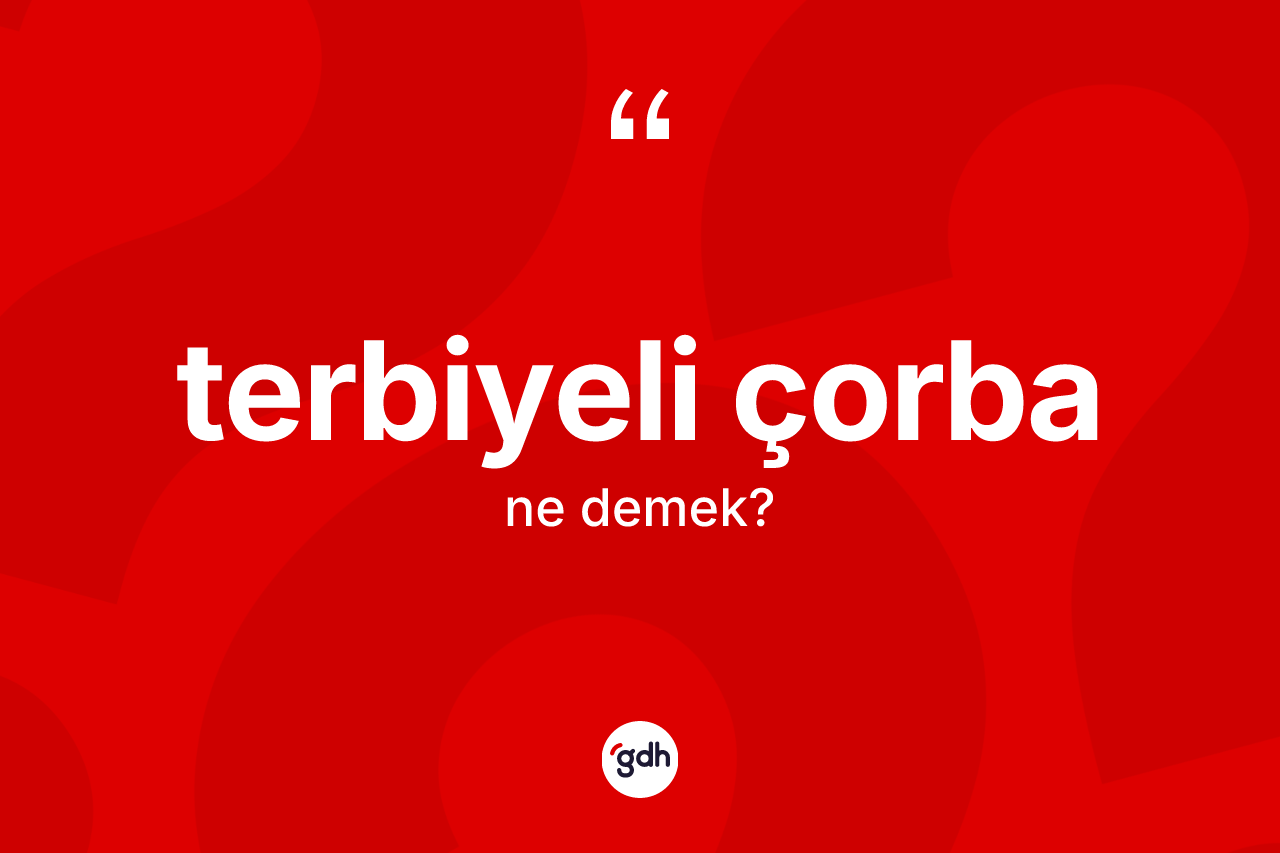 Terbiyeli çorba ne anlama gelir? Terbiyeli çorbanın sözlükteki anlamı nedir?