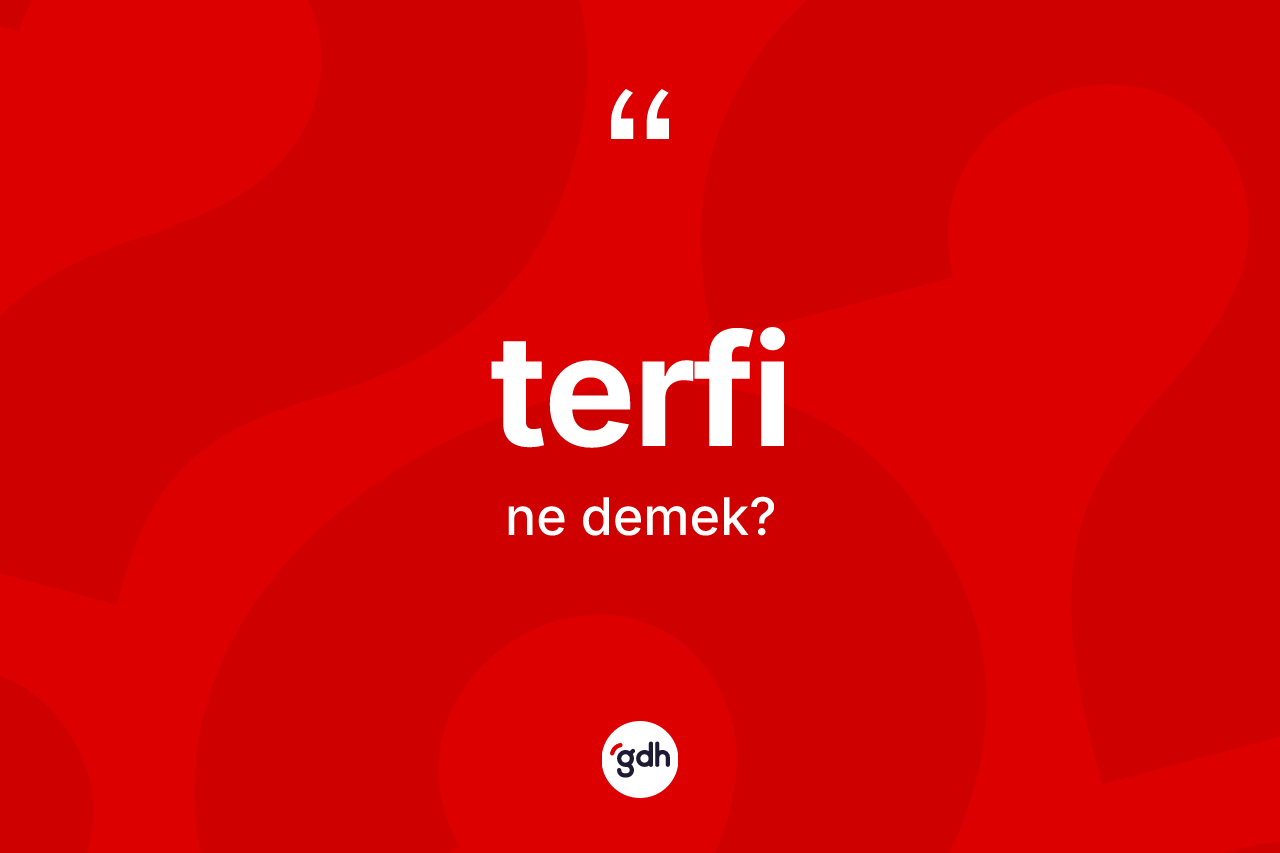 Terfi ne demek? Terfinin TDK'ya göre anlamı nedir?