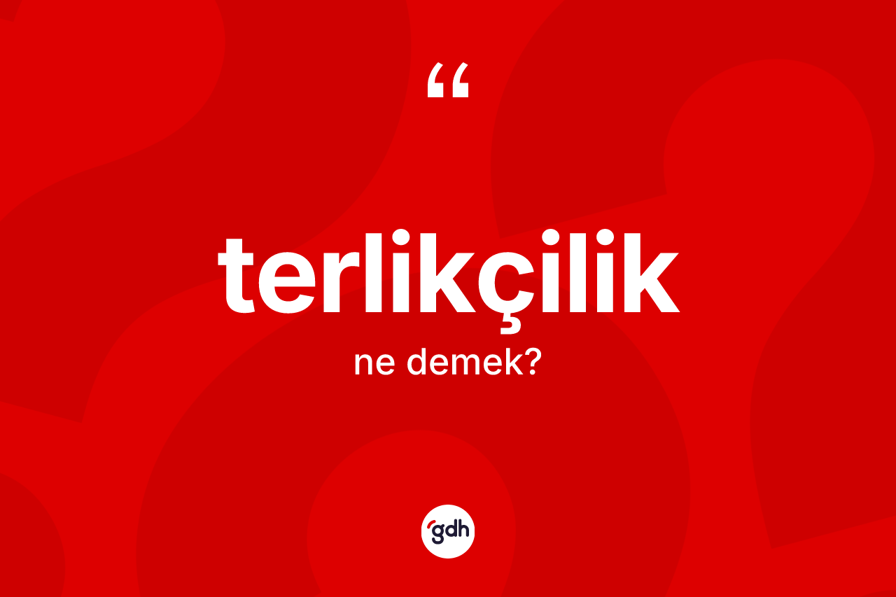 Terlikçilik kelimesi ne demek? Terlikçiliğin TDK'ya göre anlamı nedir?