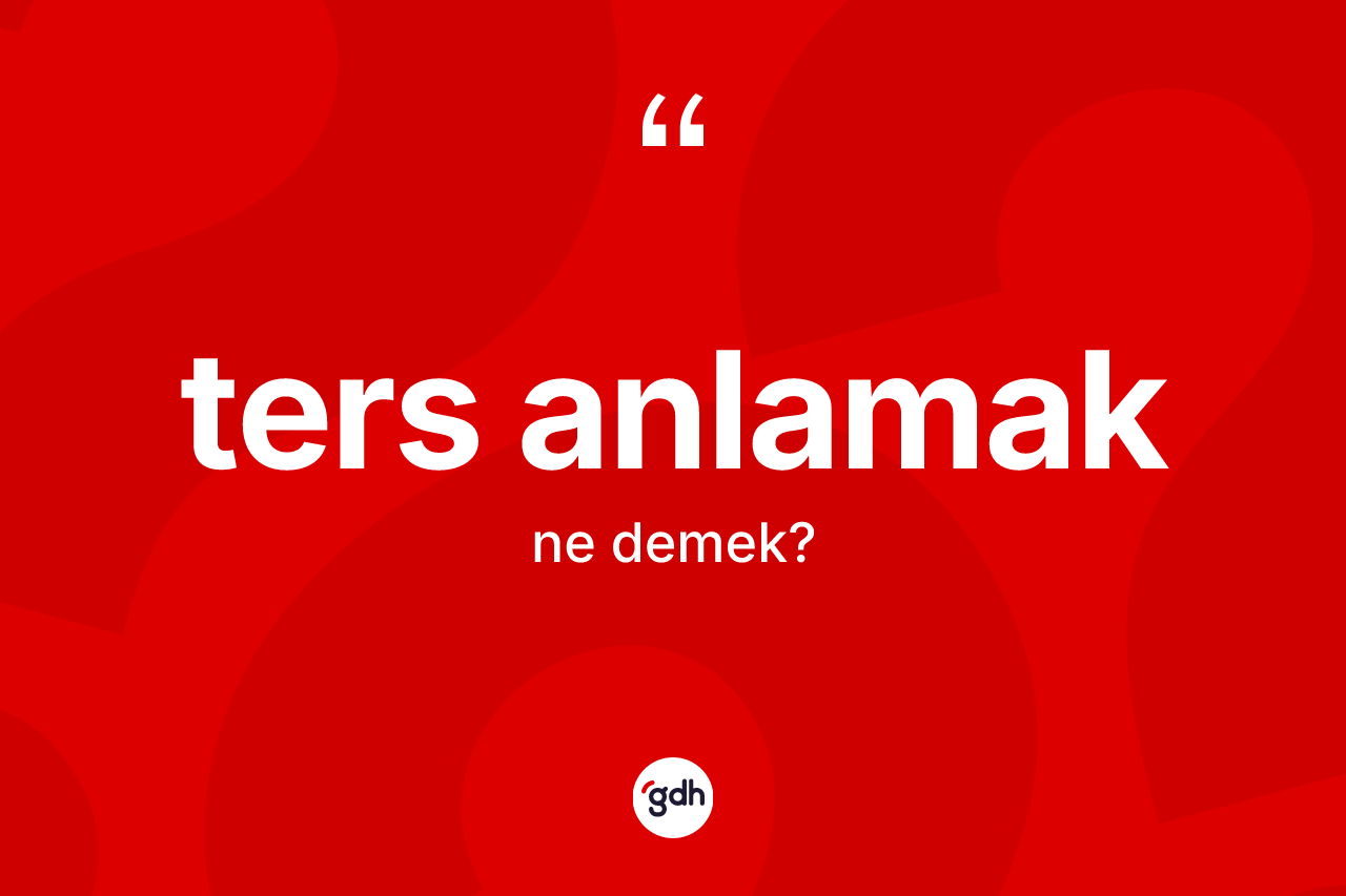 Ters anlamak sözü nedir?