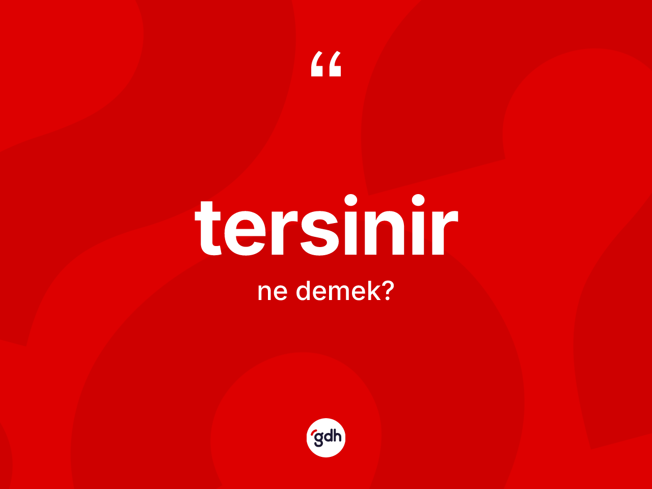 Tersinir kelimesi nedir? Tersinir kelimesinin TDK anlamı nedir?