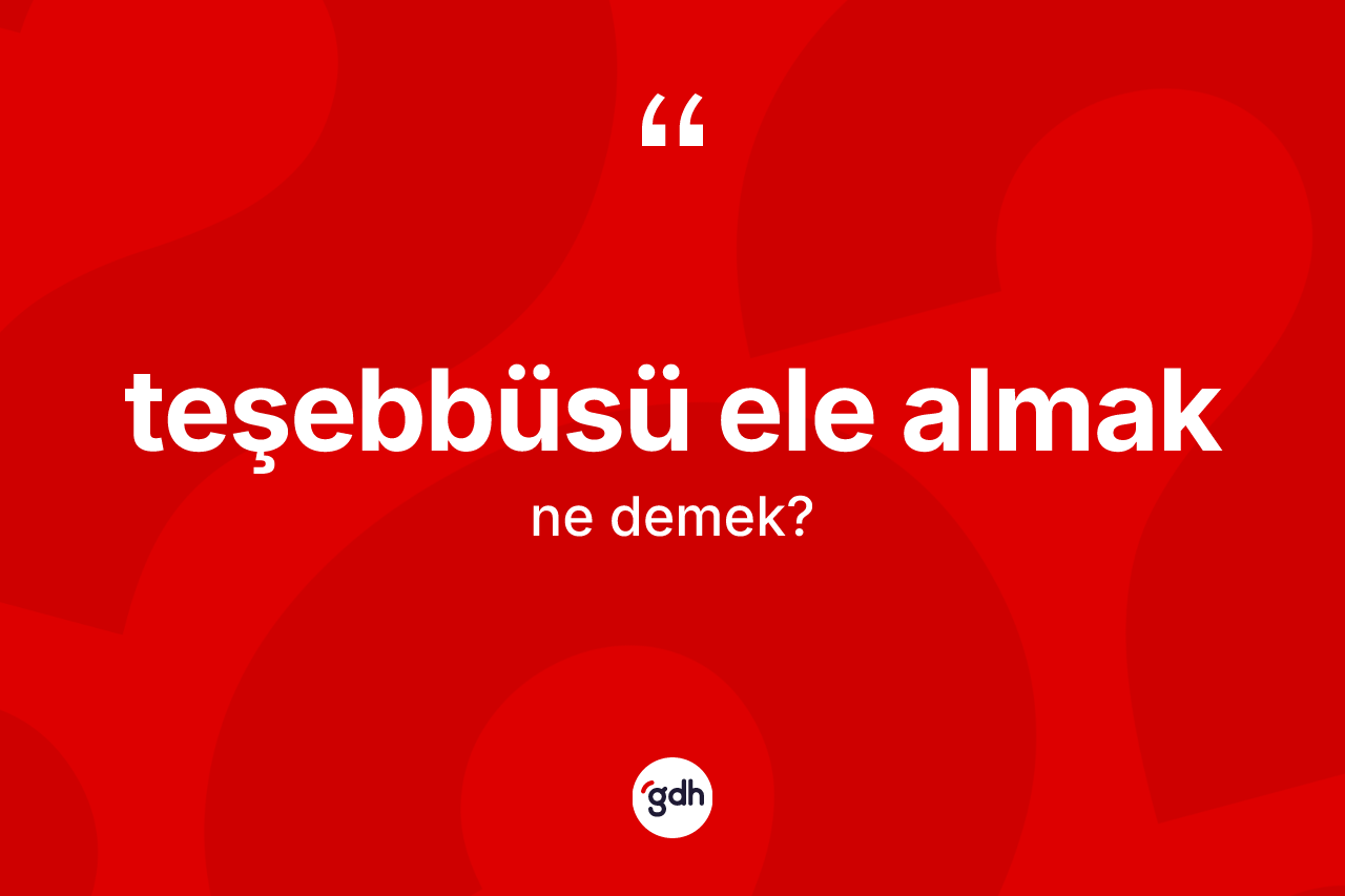 Teşebbüsü ele almak ifadesinin kısaca anlamı nedir? Teşebbüsü ele almak ifadesinin TDK tanımı nedir?