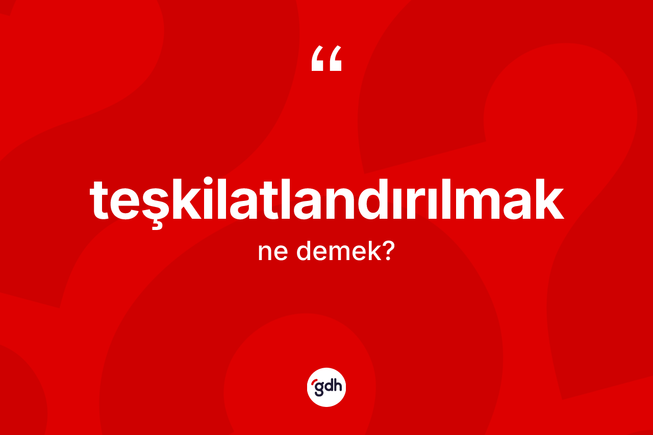 Teşkilatlandırılmak kelimesinin anlamı nedir? Teşkilatlandırılmağın TDK'ya göre anlamı nedir?