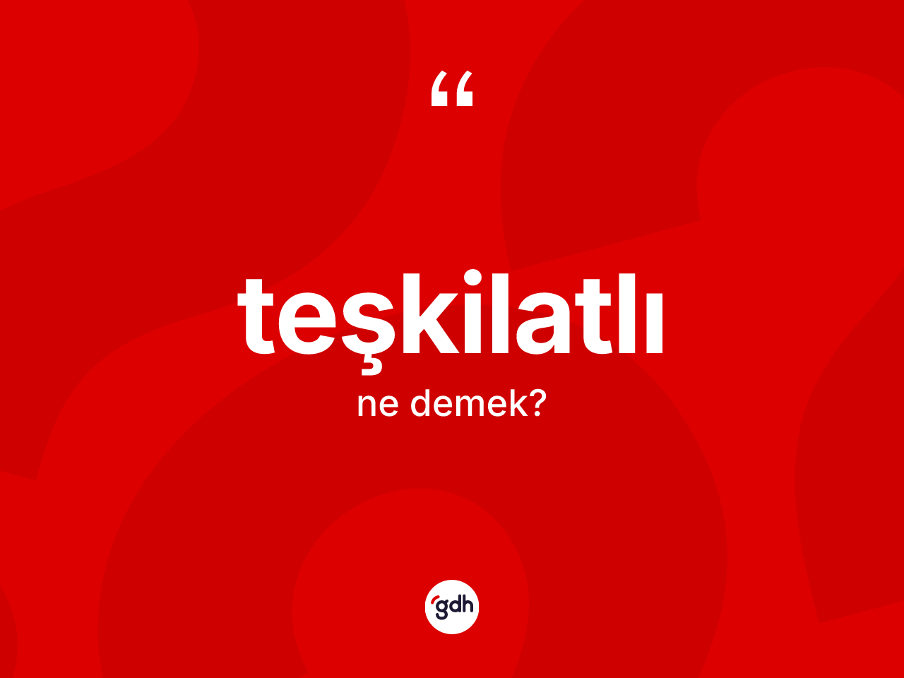 Teşkilatlı kelimesinin tanımı nedir? Teşkilatlının kısaca tanımı nedir?