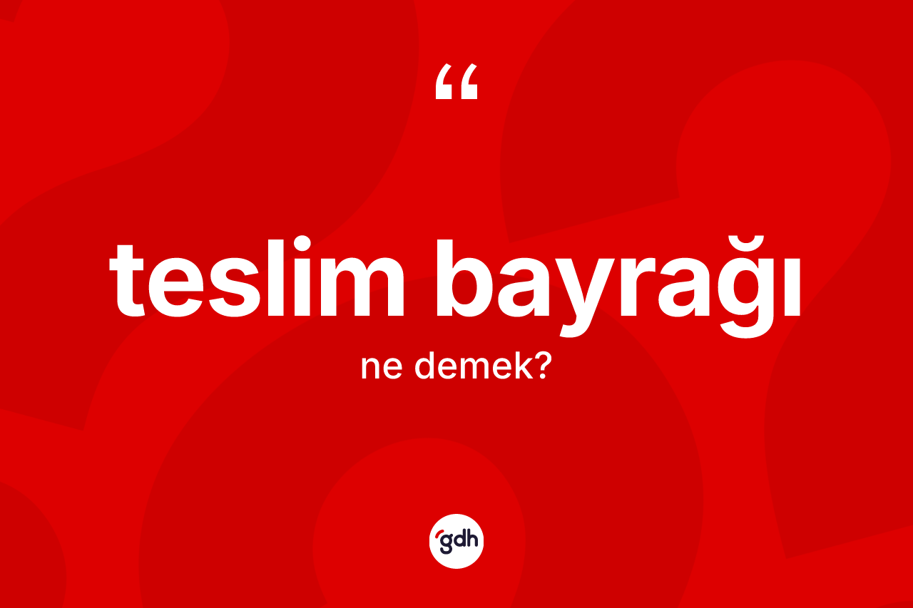 Teslim bayrağı kelimesinin tanımı nedir? Teslim bayrağının TDK'ya göre anlamı nedir?